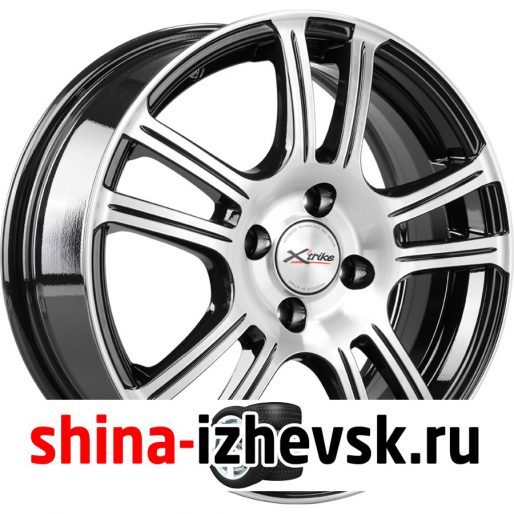 Колесный диск X-trike X105 6xR15 4×98 ET35 DIA58.1 черный глянцевый с полированной лицевой поверхностью в Ижевске